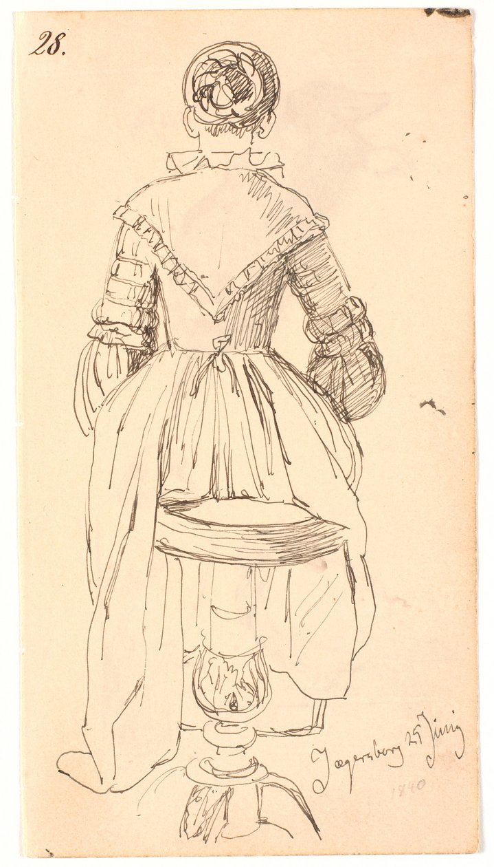 Donna seduta di spalle da Johan Thomas Lundbye
