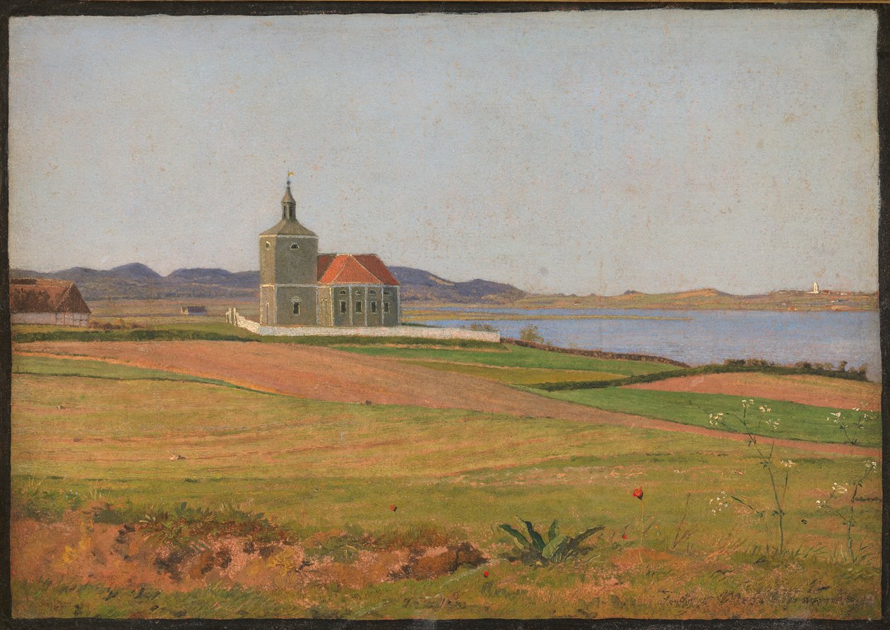 Chiesa di Vinderød vicino a Frederiksværk da Johan Thomas Lundbye