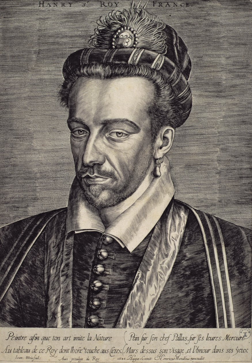 Enrico III Valois (1551-89) da Johan Wierix