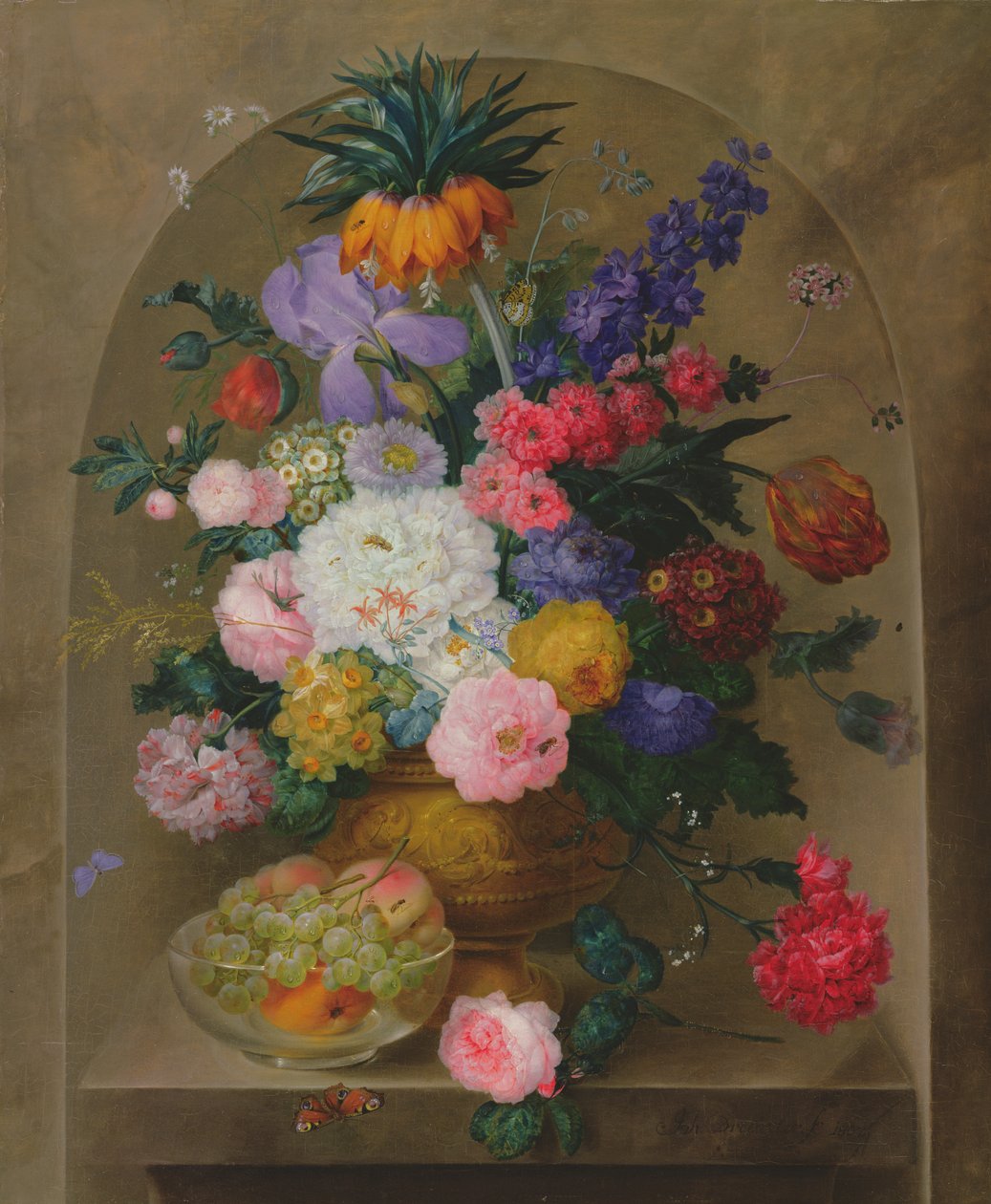 Natura morta di frutta e fiori, 1807 da Johann Baptist Drechsler