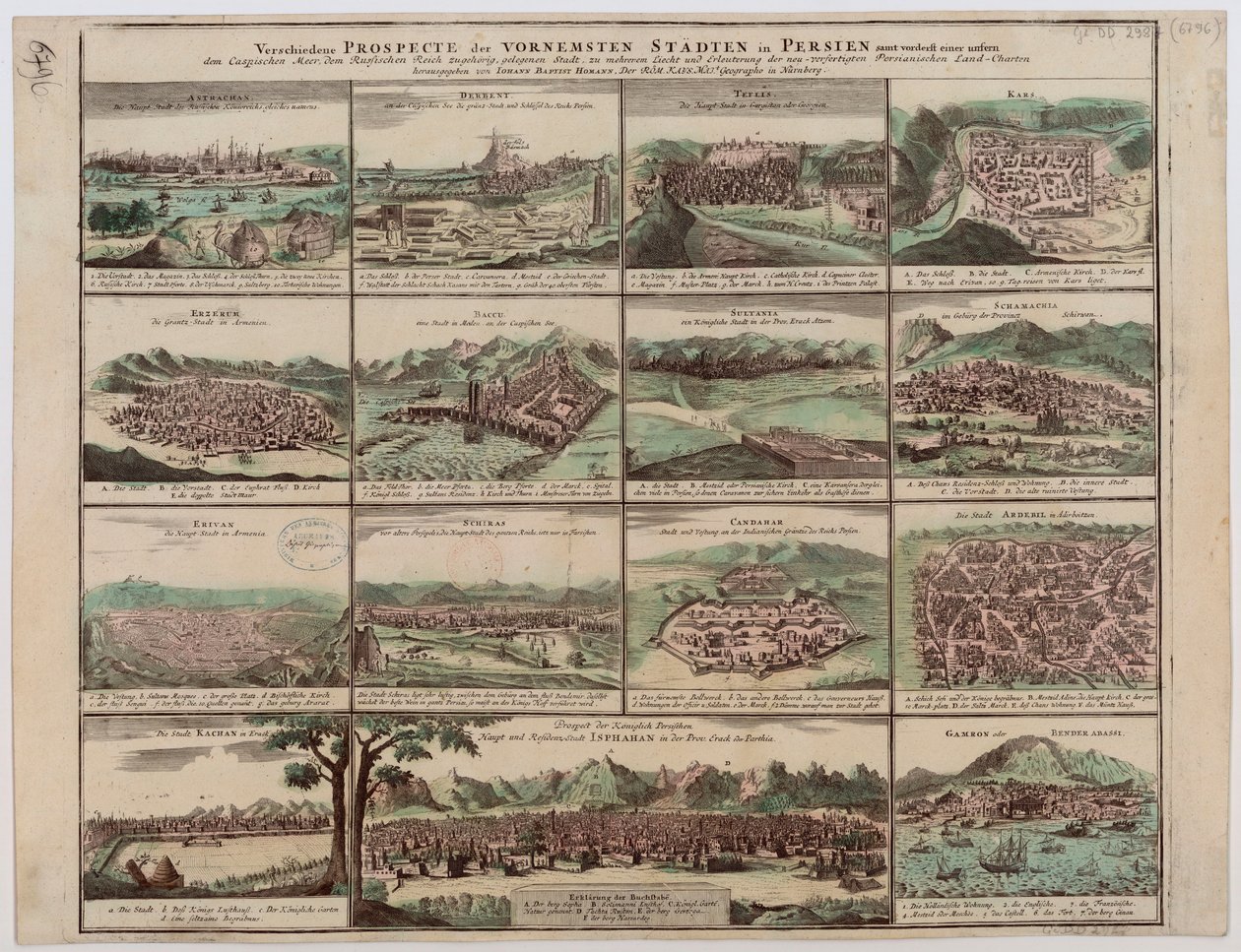 Vedute diverse delle principali città della Persia da Johann Baptista Homann