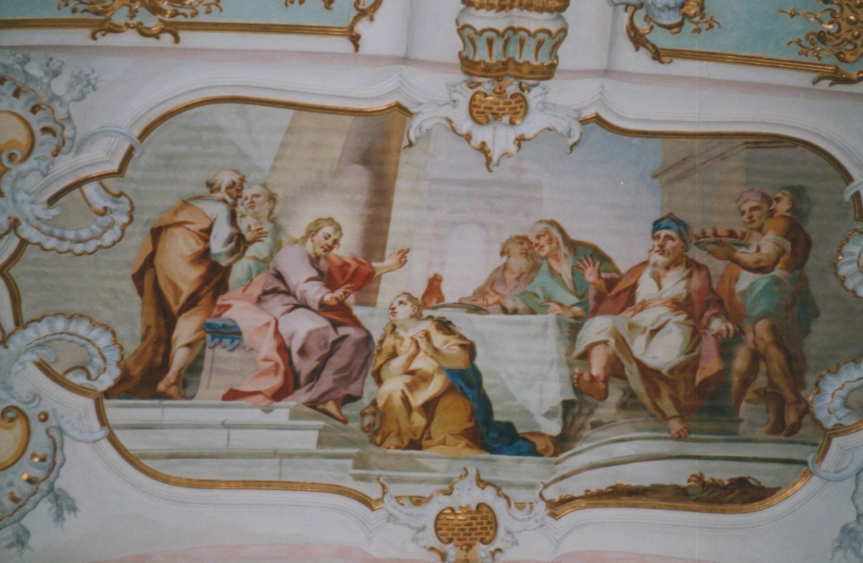 Affresco nel deambulatorio della navata da Johann Baptist Zimmermann