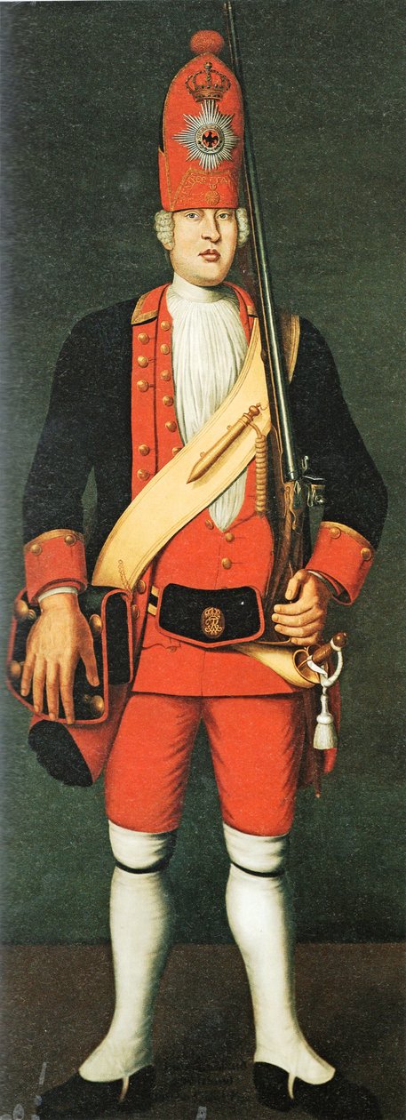 Granatiere del Battaglione Rosso della Guardia Gigante di Federico Guglielmo I da Johann Christof Merck