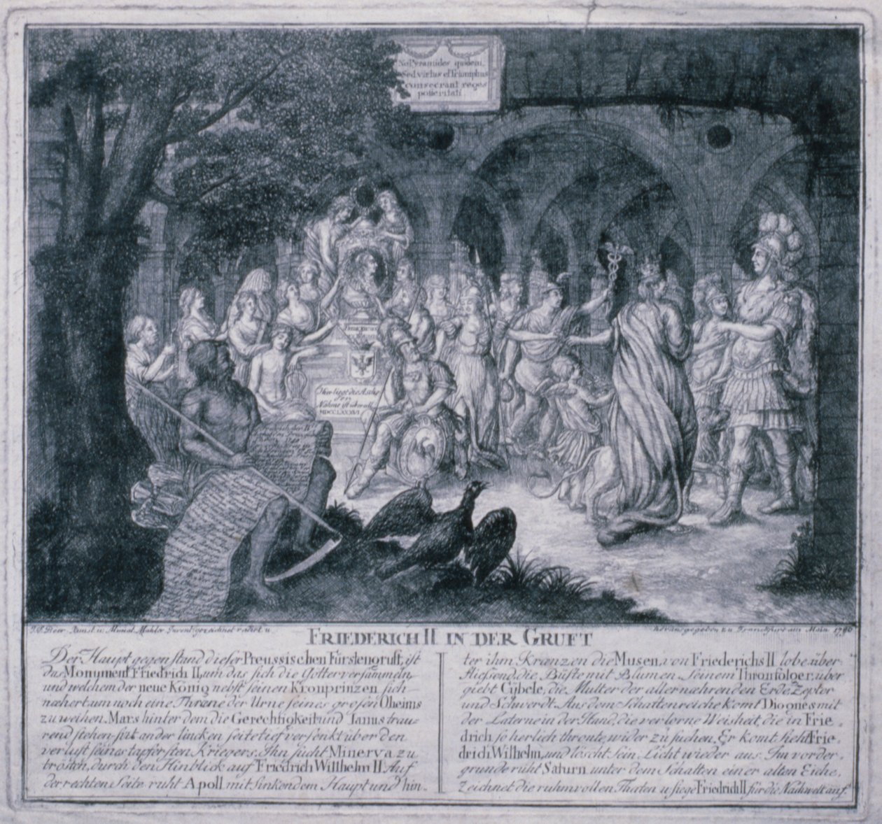 Federico II nella cripta, 1786 da Johann Friedrich Beer