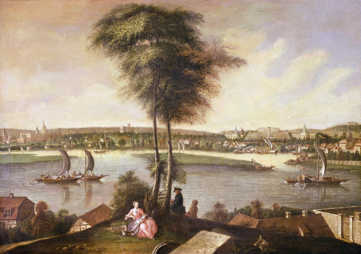 Veduta del parco di Sanssouci da Brauhausberg, 1772 da Johann Friedrich Meyer