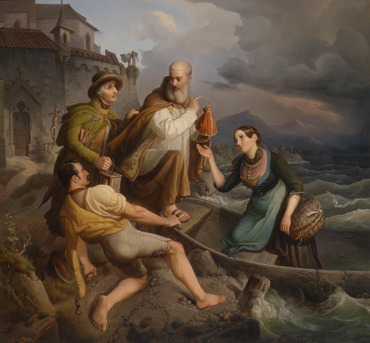 Überfuhr bei nahendem Unwetter da Johann Wilhelm Volker