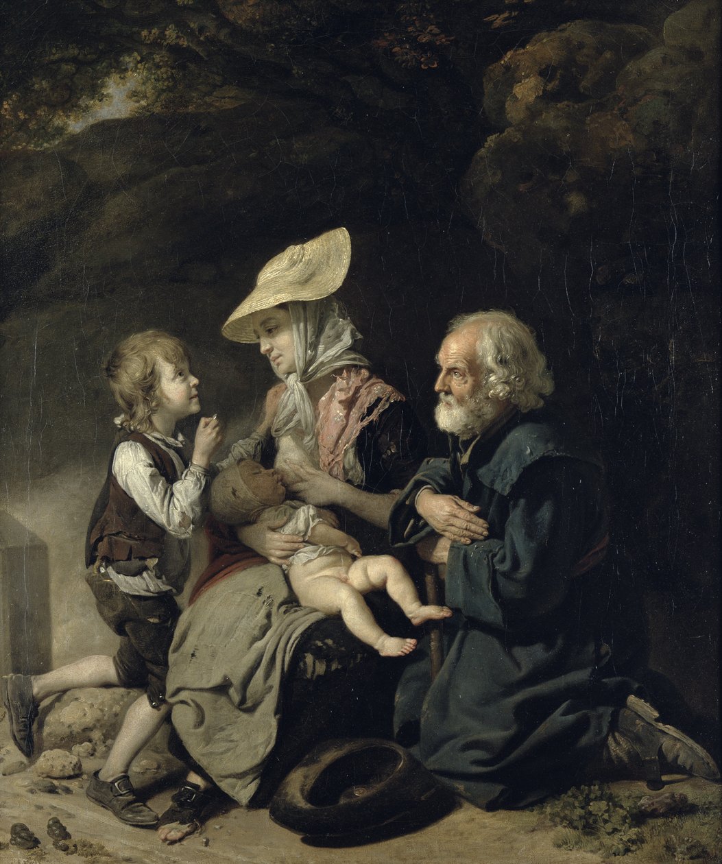 Mendicanti sulla strada per Stanmore da Johan Joseph Zoffany