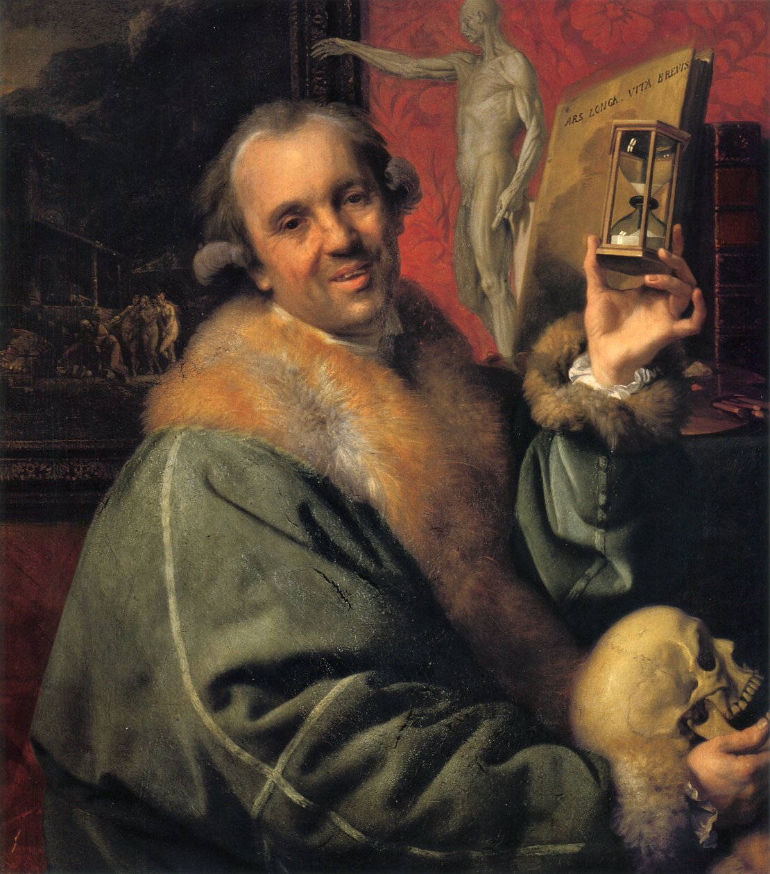 Autoritratto (con Clessidra e Teschio) da Johan Joseph Zoffany