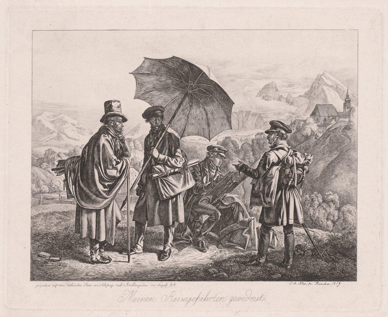 Gli artisti nel loro viaggio da Johann Adam Klein