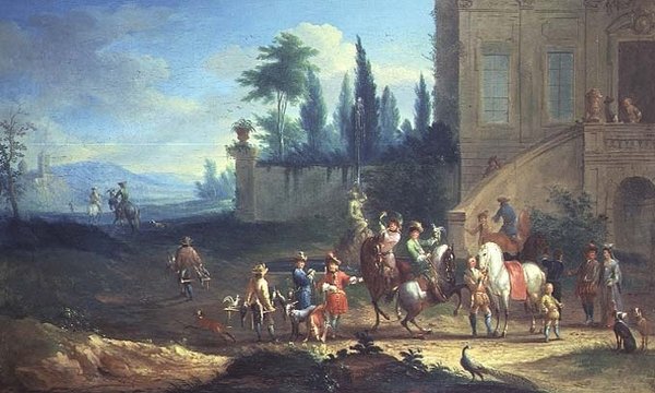 Partita di caccia con il falco da Johann Andreas Graff