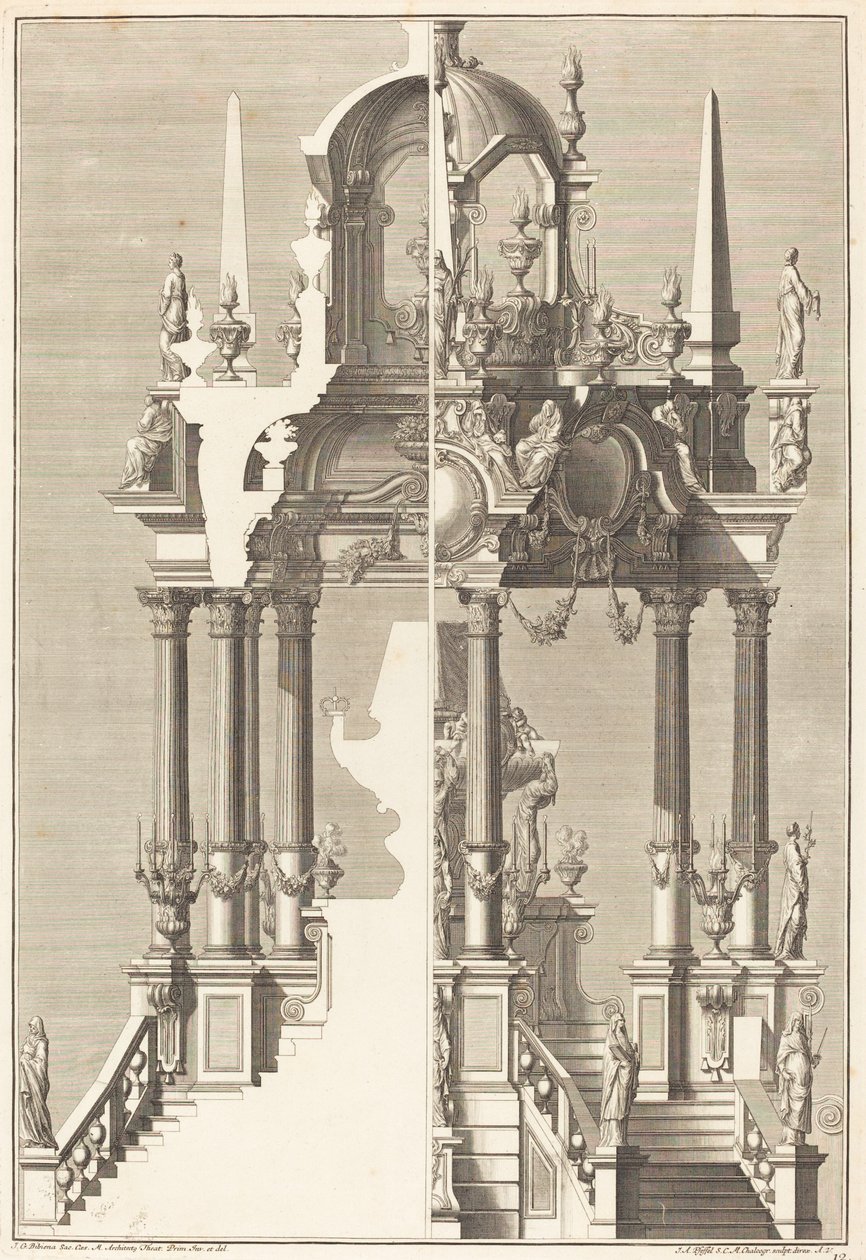 Catafalco da Johann Andreas Pfeffel I after Giuseppe Galli Bibiena