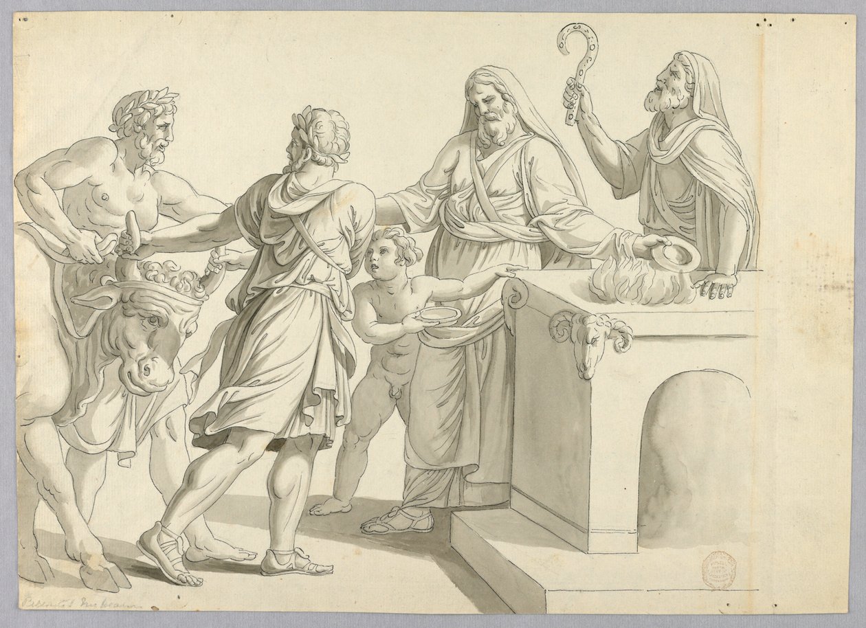 Un sacrificio classico da Johann August Nahl the Younger