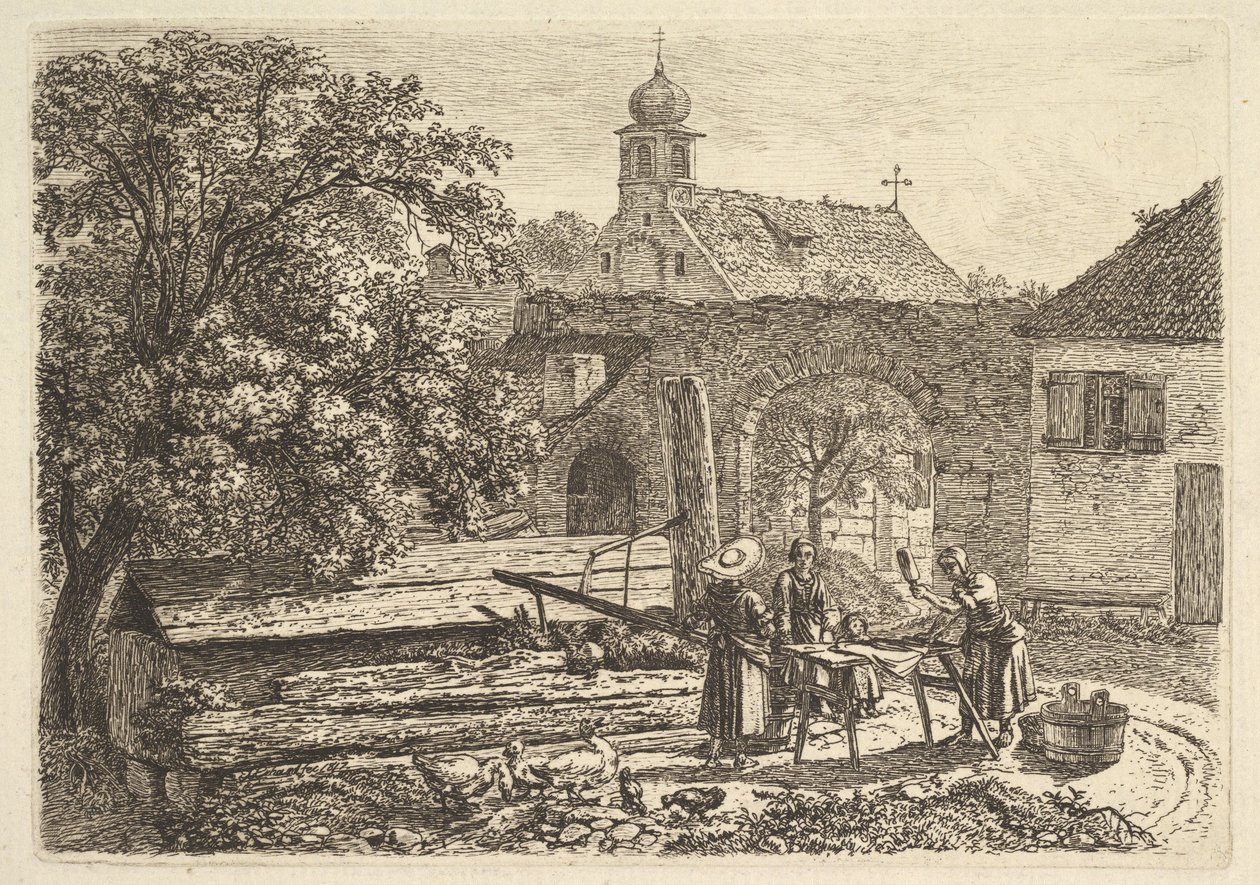 Lavandaia a un pozzo artesiano, 1817 da Johann Christian Erhard