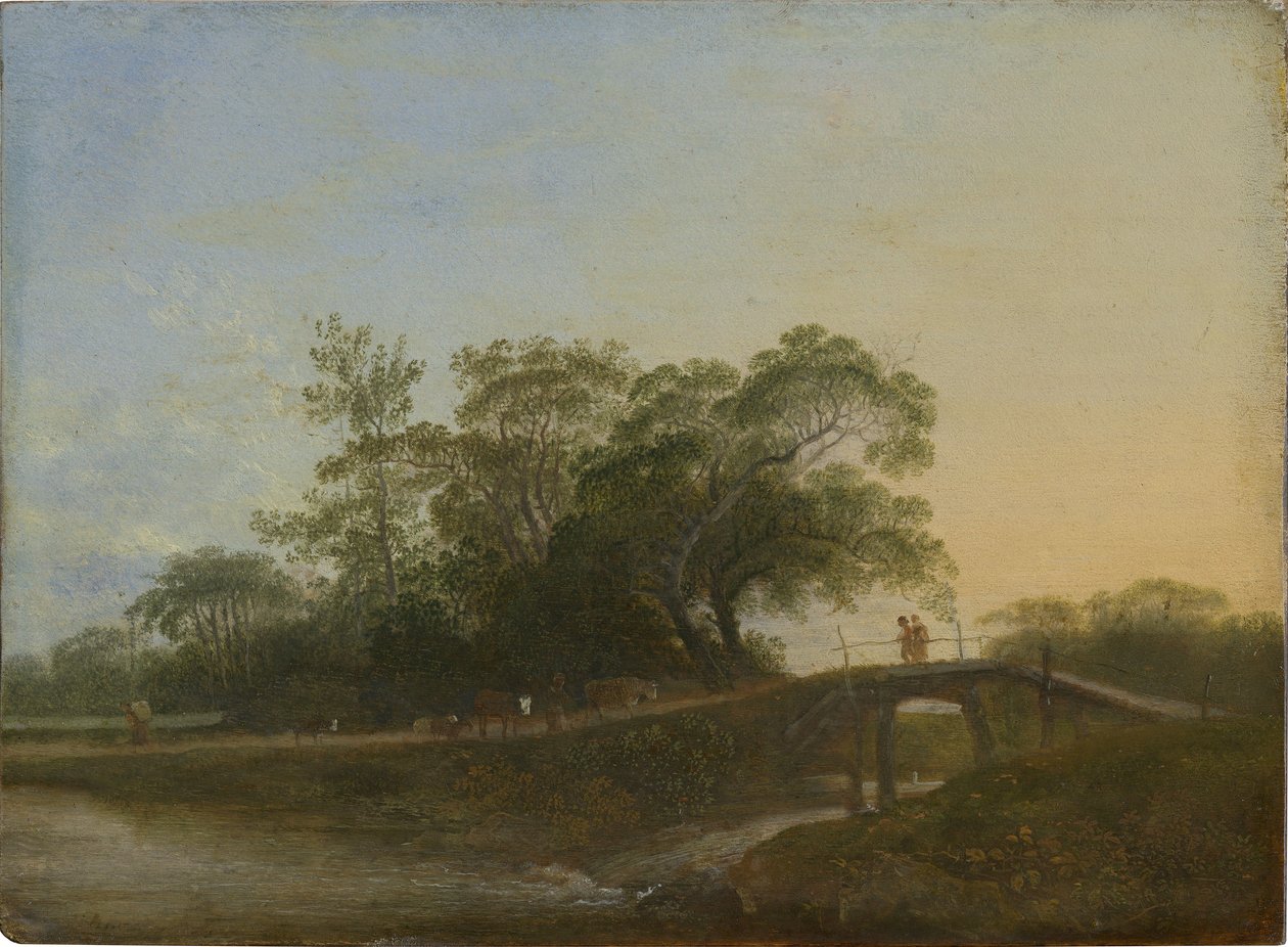 Paesaggio con ponte pedonale da Johann Christian Klengel