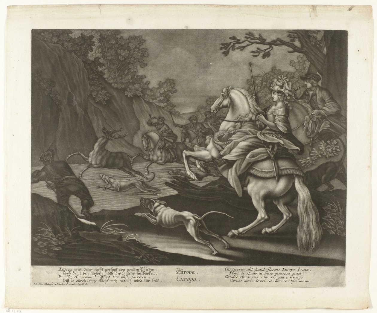 Caccia al cervo da Johann Elias Ridinger