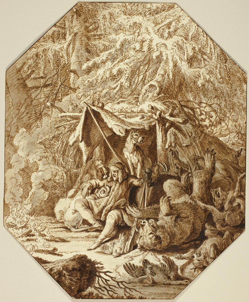 Il cacciatore audace, resistente in inverno da Johann Elias Ridinger