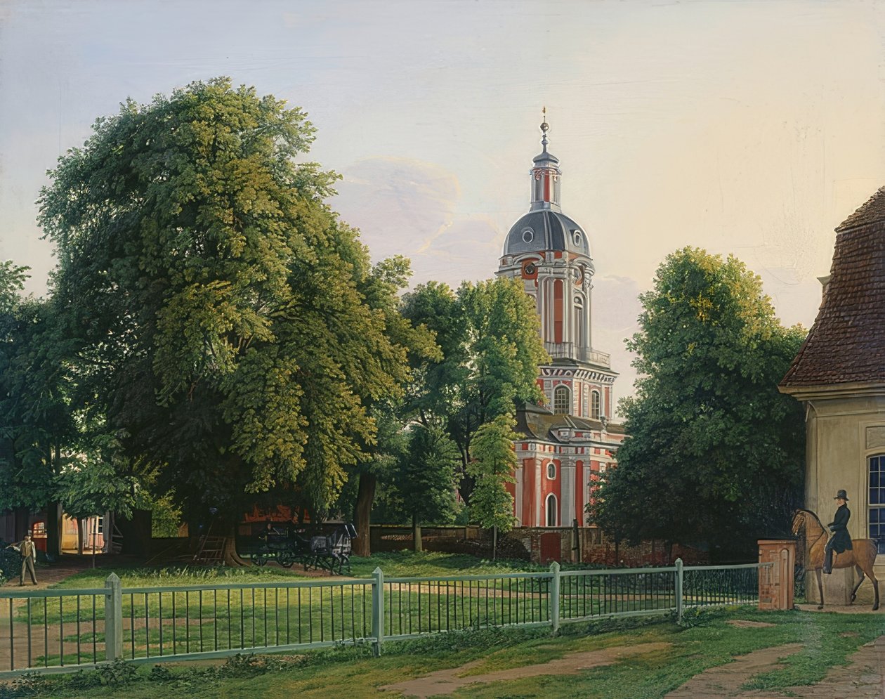Chiesa nel parco del castello di Buch da Johann Erdmann Hummel