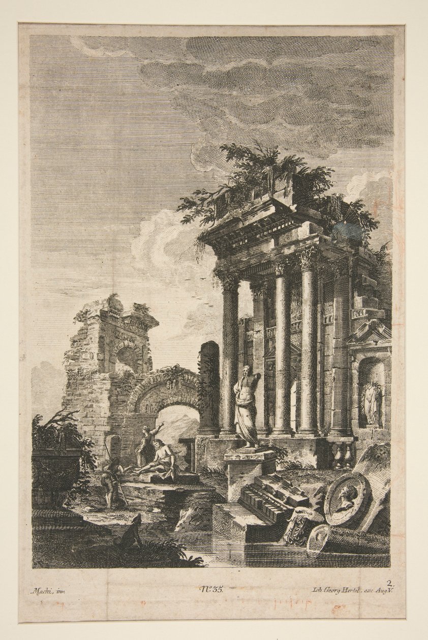 Capriccio con rovine romane da Johann Georg Hertel
