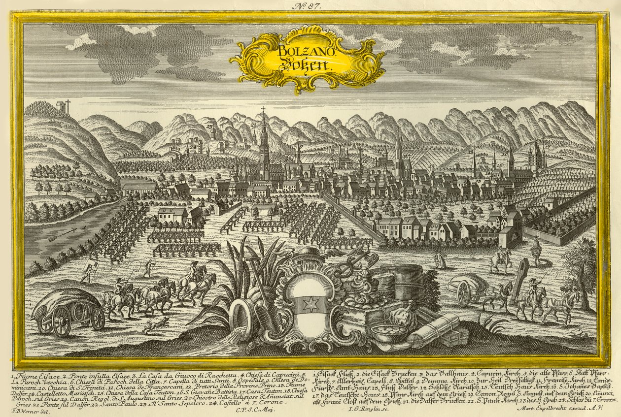 Bolzano, c1740 da Johann Georg Ringlin