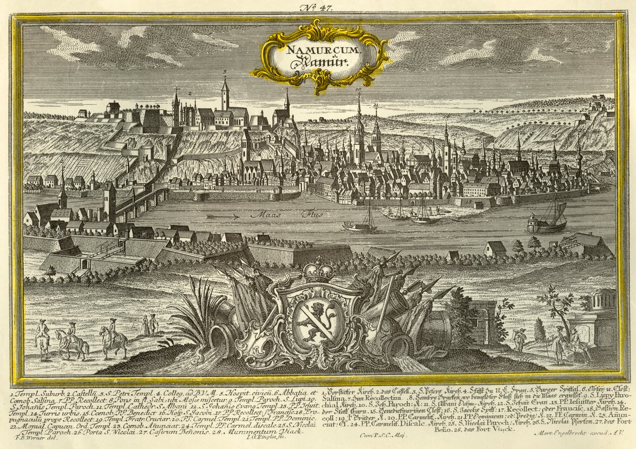 Namur, c1740 da Johann Georg Ringlin