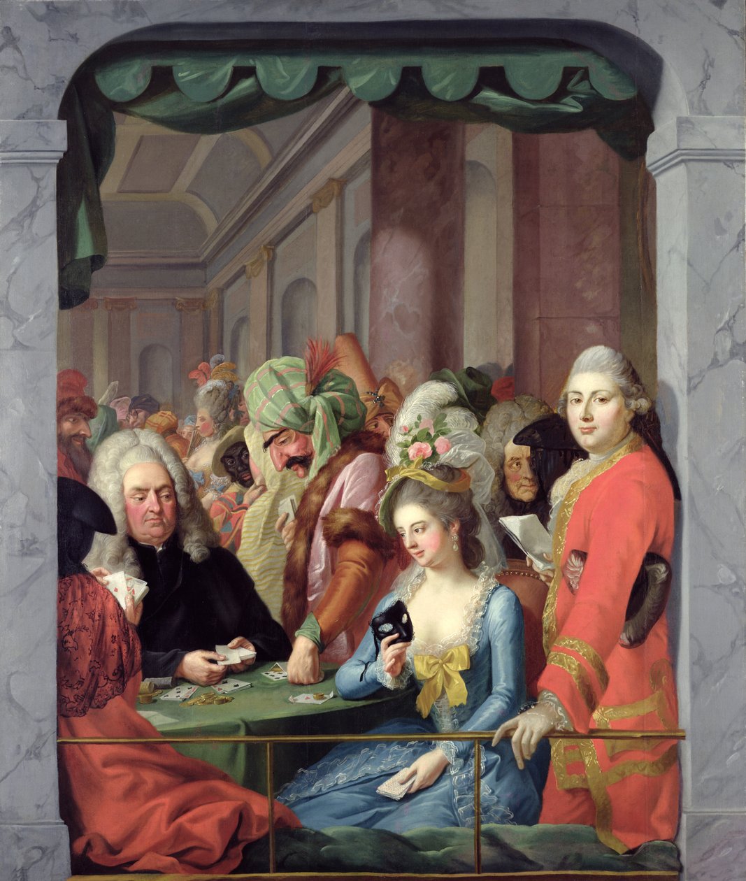 Personalità mascherate della corte di Kassel da Johann Heinrich Tischbein