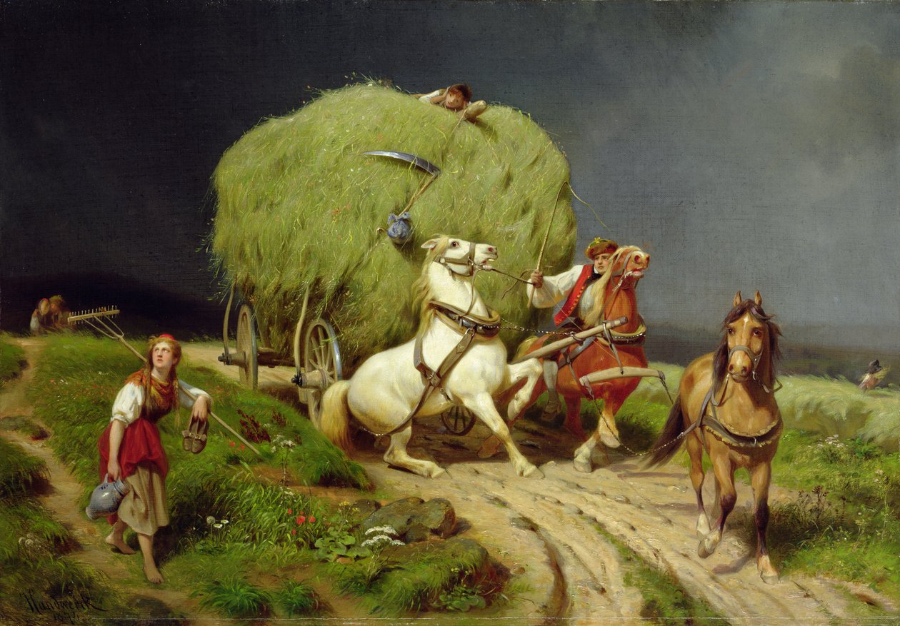 Il carro del fieno da Johann Jakob Eduard Handwerk