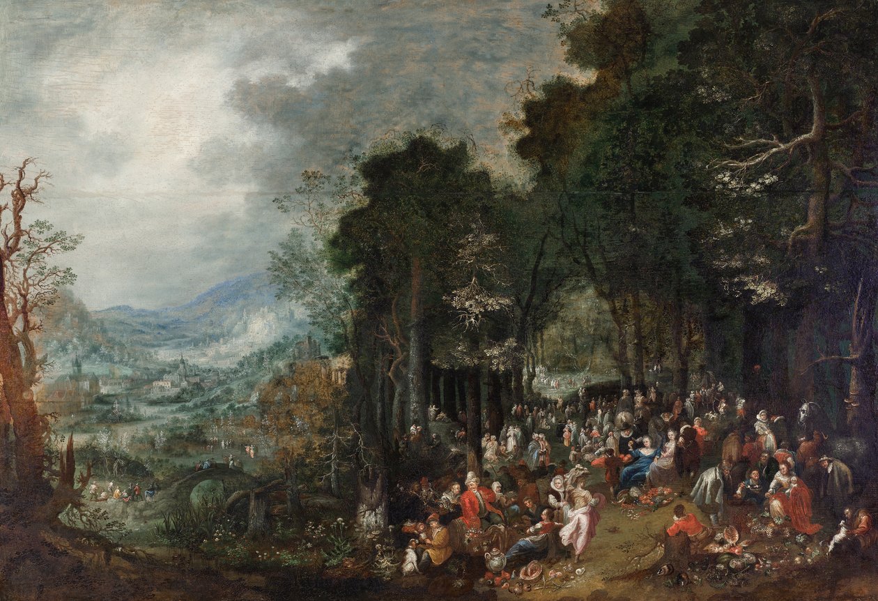 Paesaggio con festa da Johann Jakob Hartmann