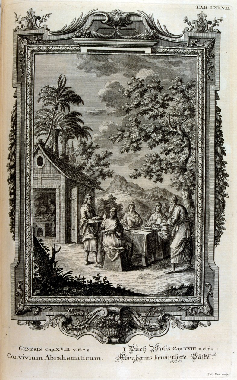 Abramo visitato dagli angeli da Johann Jakob Scheuchzer