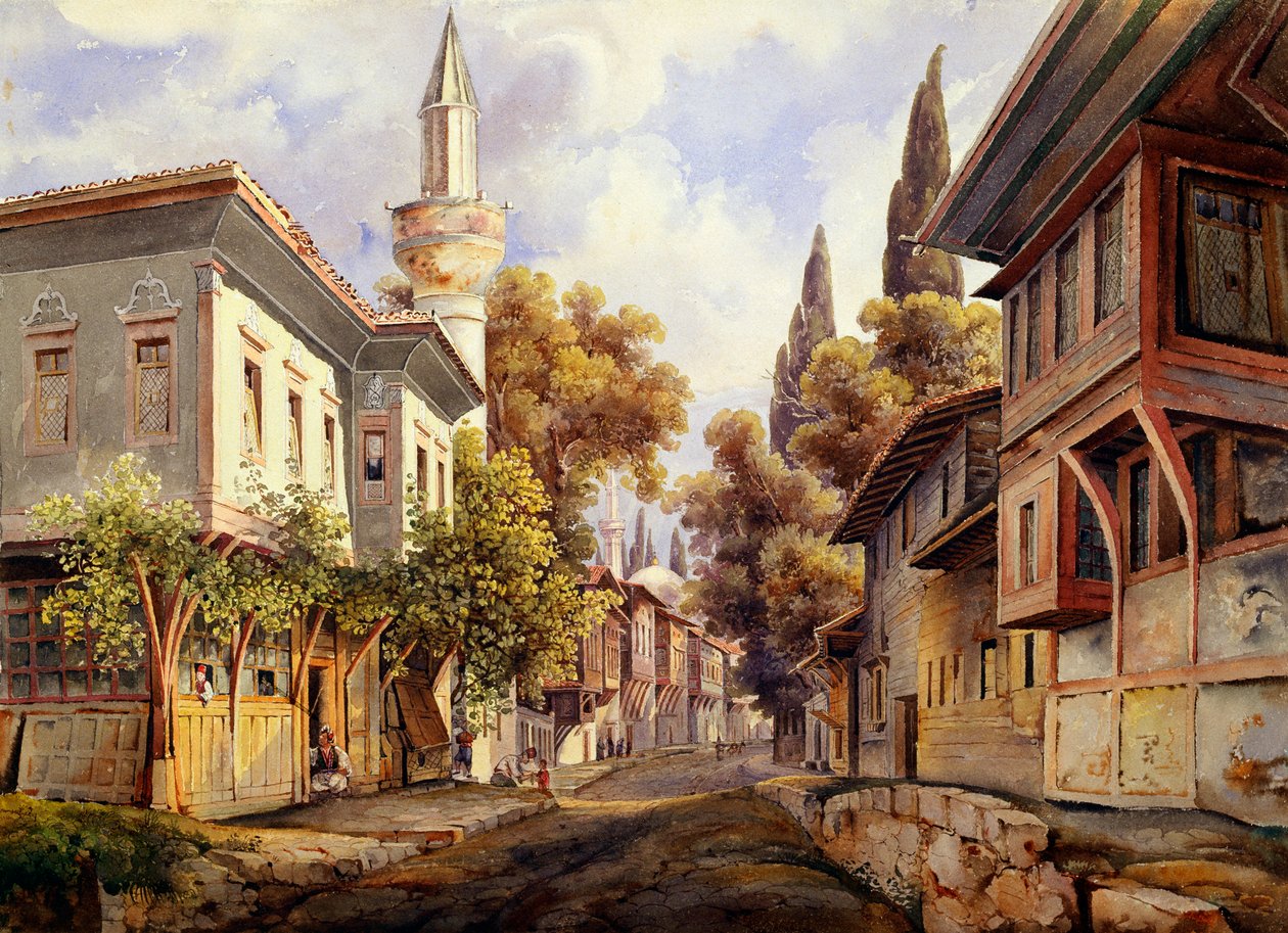 Una strada a Costantinopoli, 1835 da Johann Jakob Wolfensberger