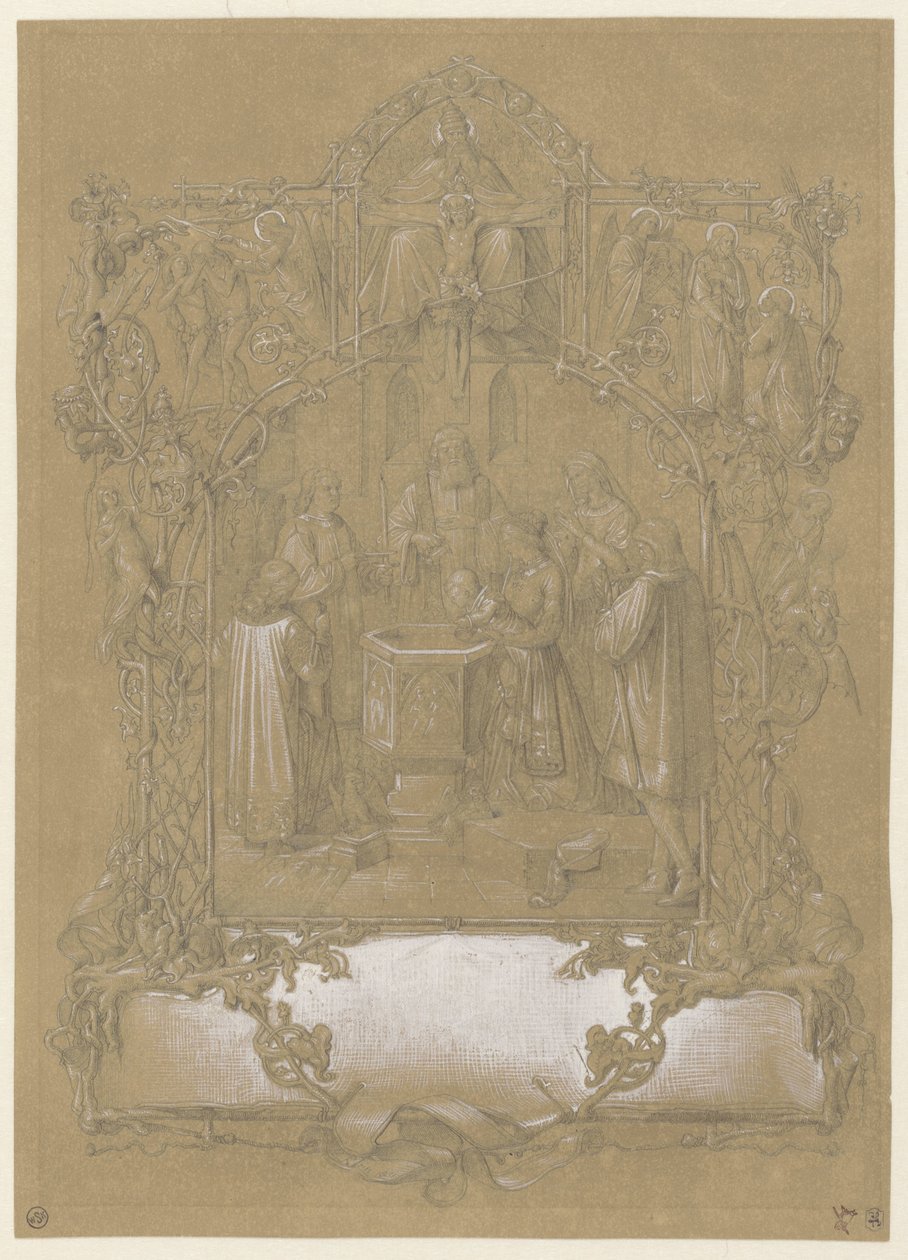 Progetto per una stampa di battesimo da Johann Klein (attributed to)