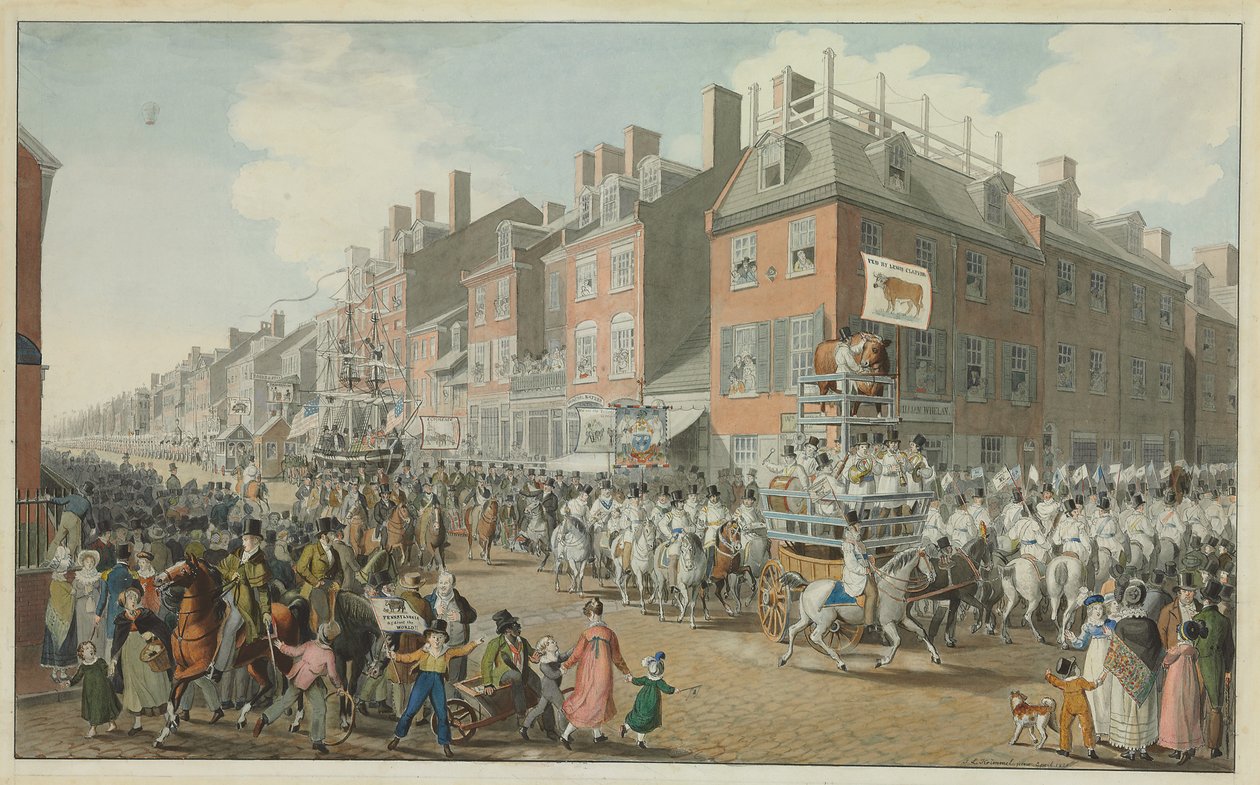 Parata dei Fornitori, Filadelfia, 1821 da Johann Ludwig Krimmel