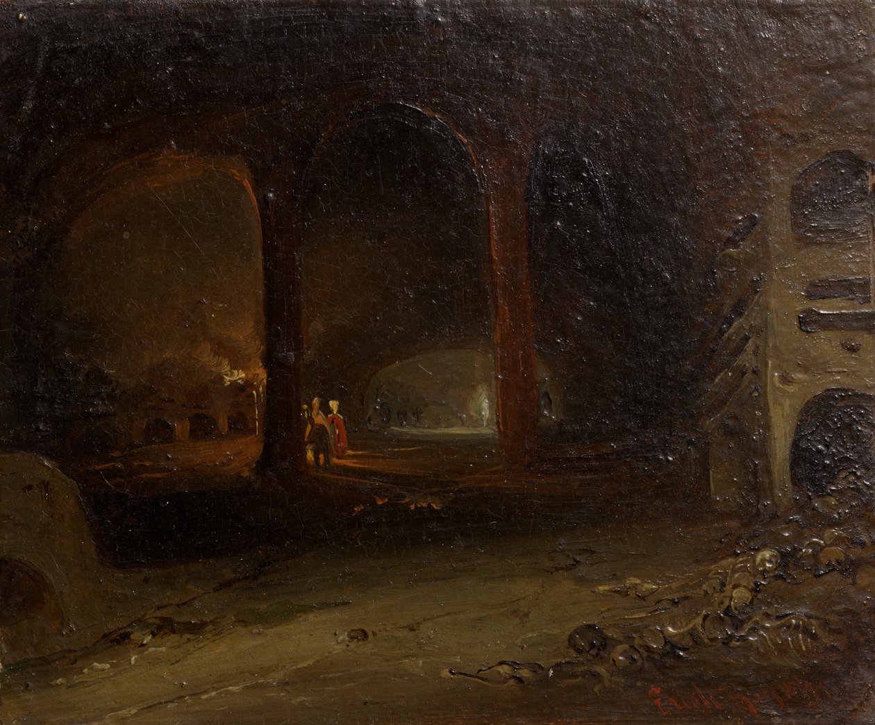 Visitatori in una volta sotterranea da Johann Nepomuk Ender
