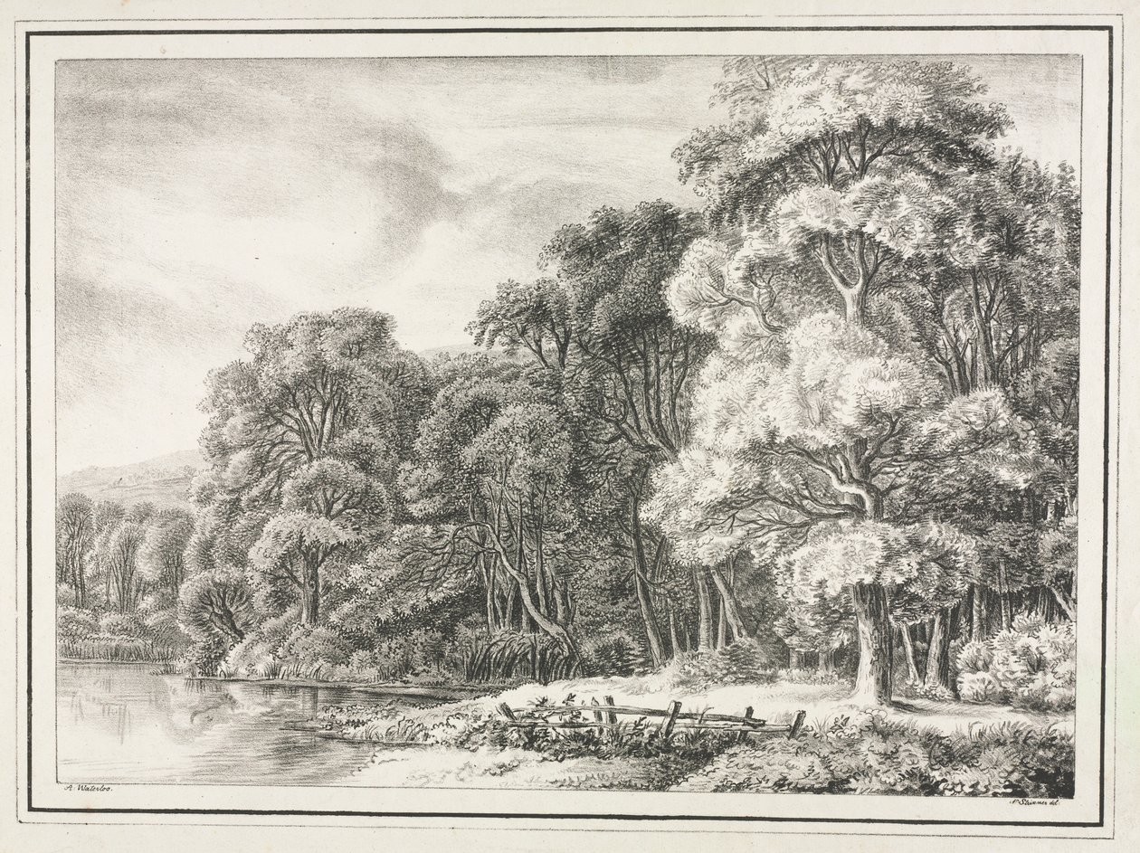 Scenografia Boschiva con Lago, 1811-1816 da Johann Nepomuk Strixner