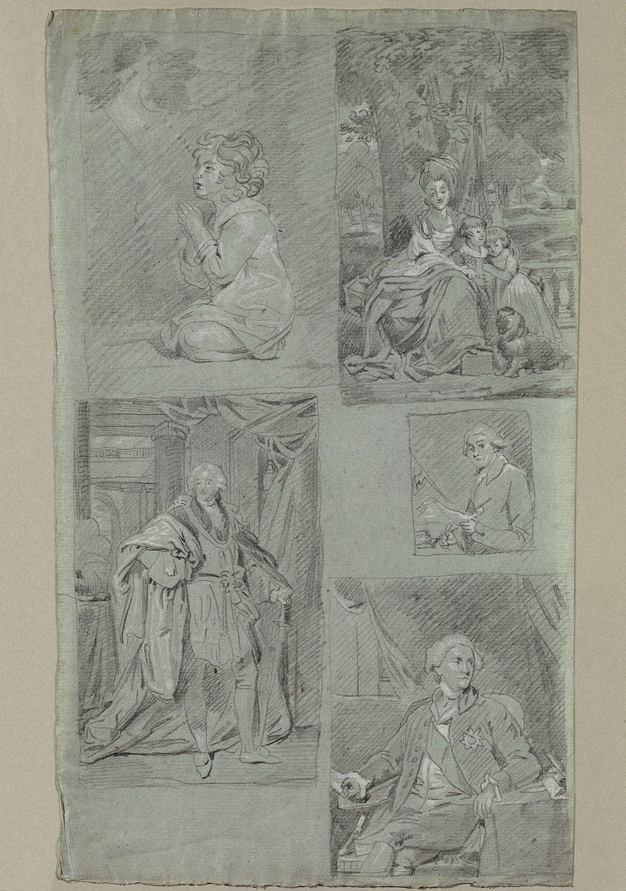 5 studi di ritratto da Johann Peter Krafft