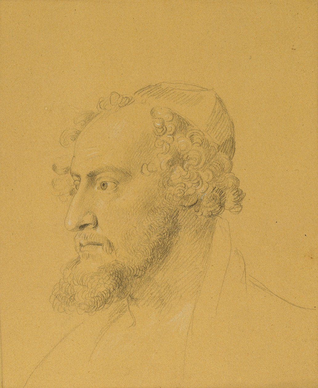 Studio della testa di un uomo barbuto da Johann Peter Krafft