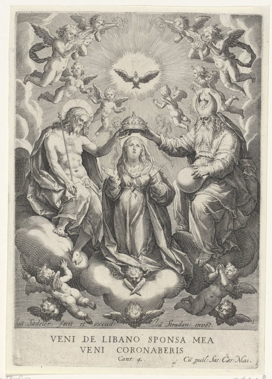 Incoronazione di Maria con cori di angeli da Johann Sadeler (I)