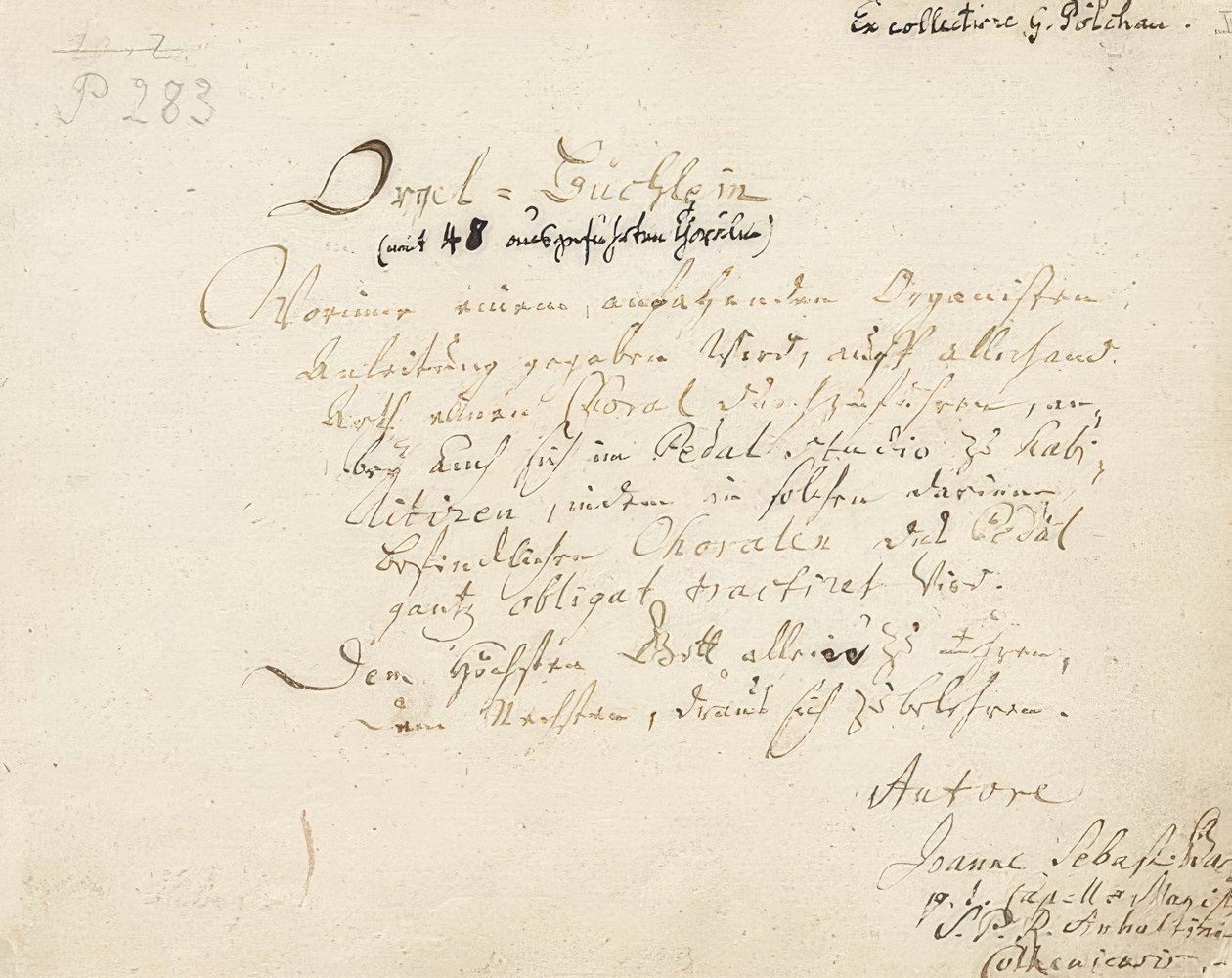 Pagina del titolo di Orgelbüchlein da Johann Sebastian Bach