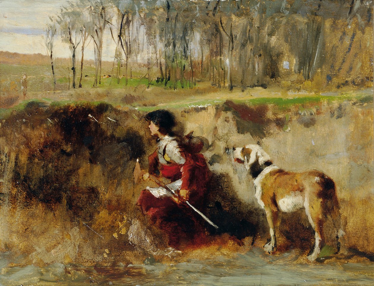 Studio di cavaliere con cane da Johann  Till der Jüngere