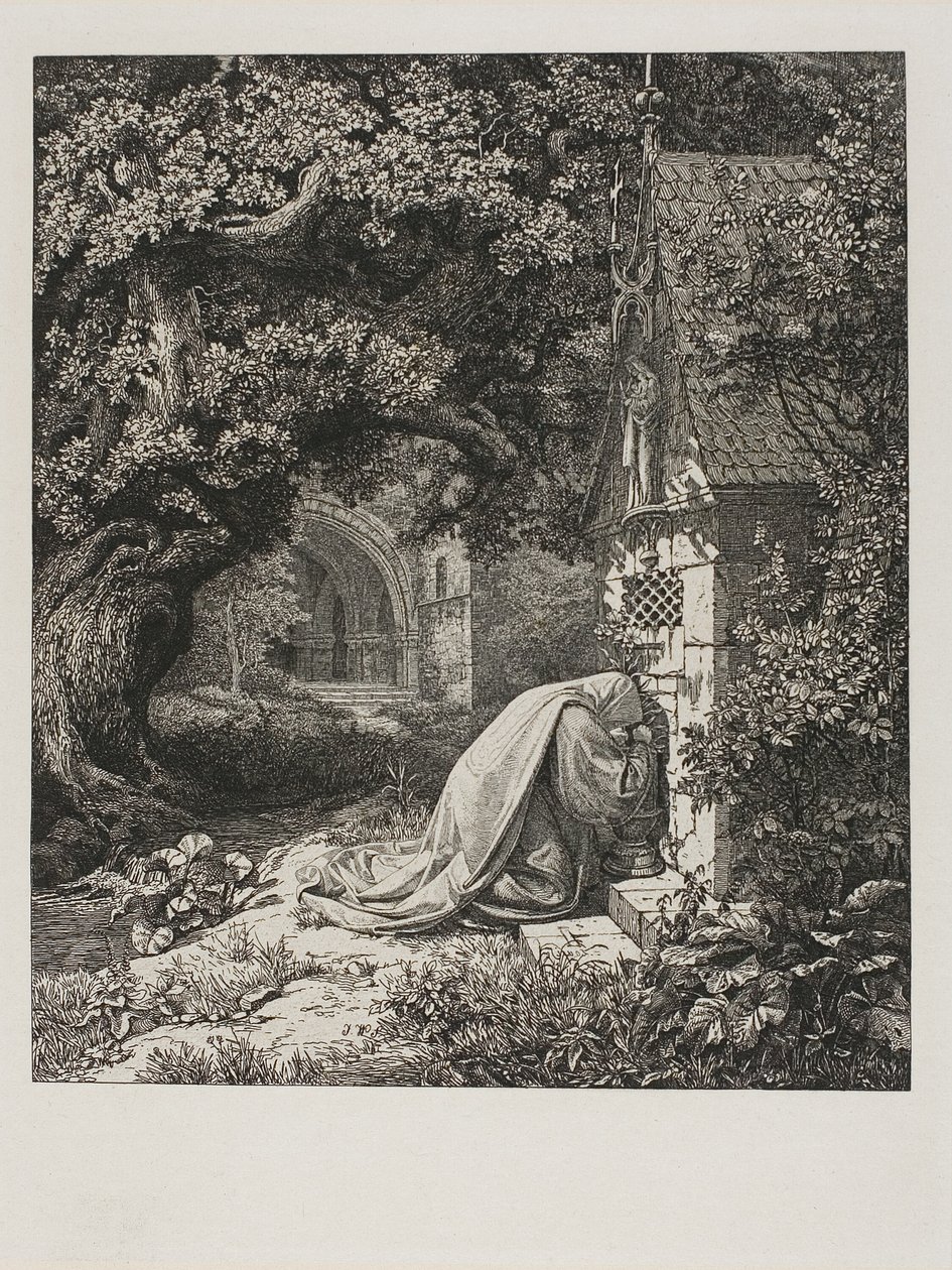 La suora orante da Johann Wilhelm Schirmer