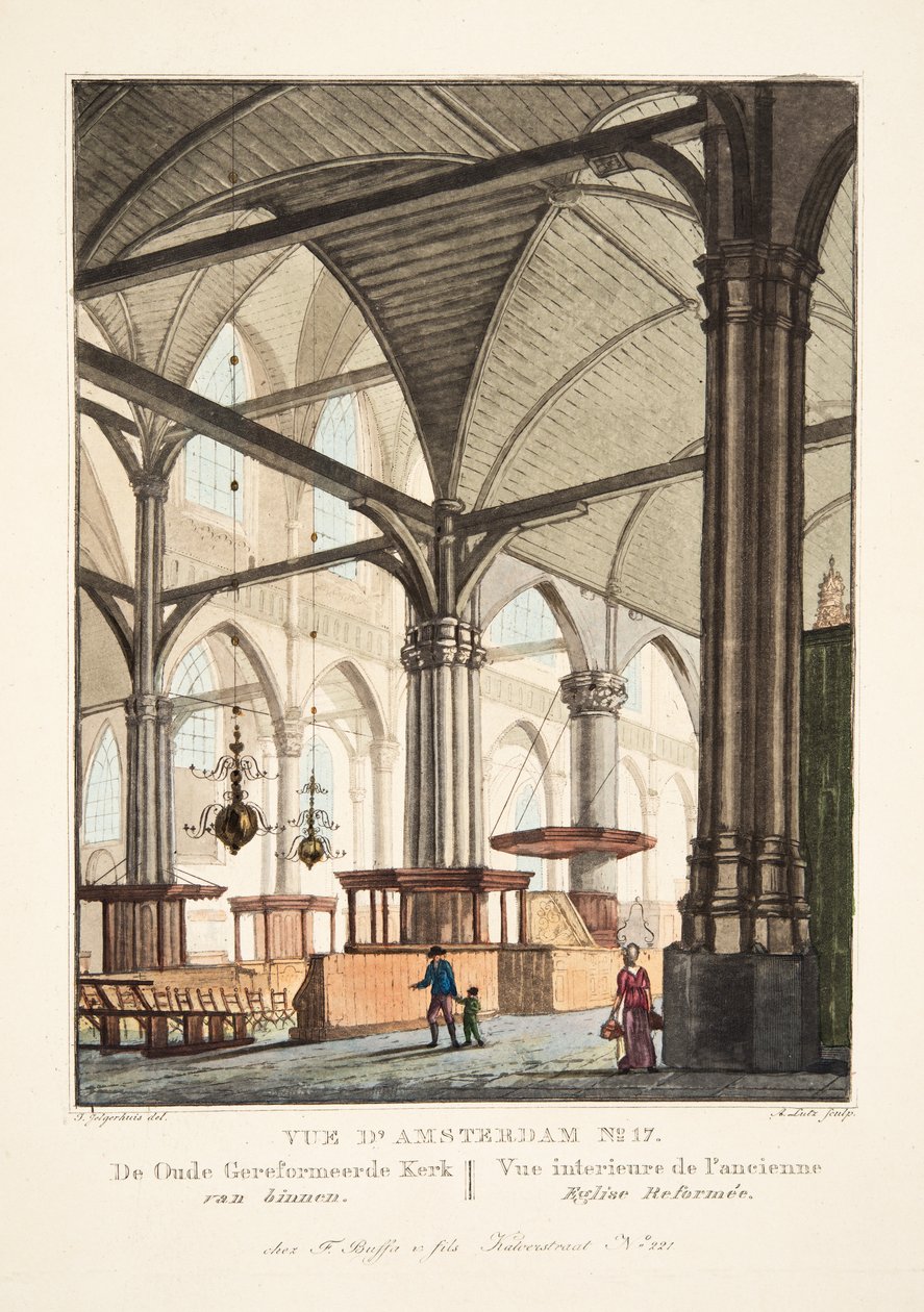 Vista di Amsterdam No.17. La Vecchia Chiesa Riformata dall