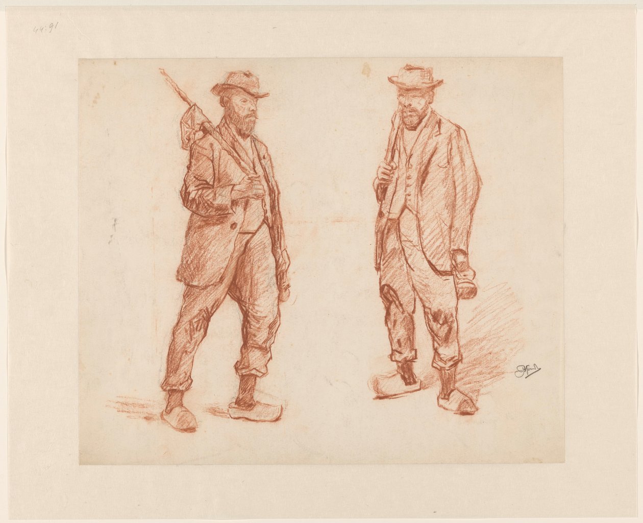 Due studi di un uomo che cammina da Johannes Abraham Mondt