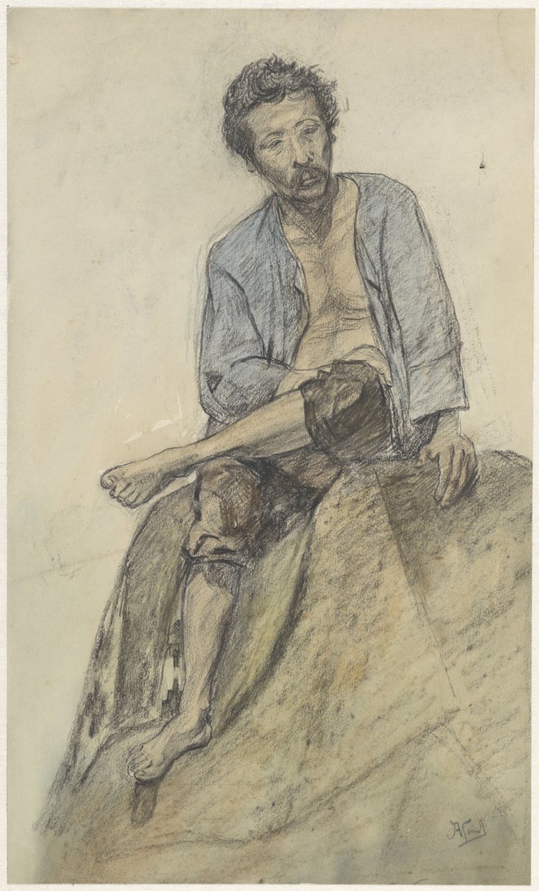 Uomo seduto da Johannes Abraham Mondt
