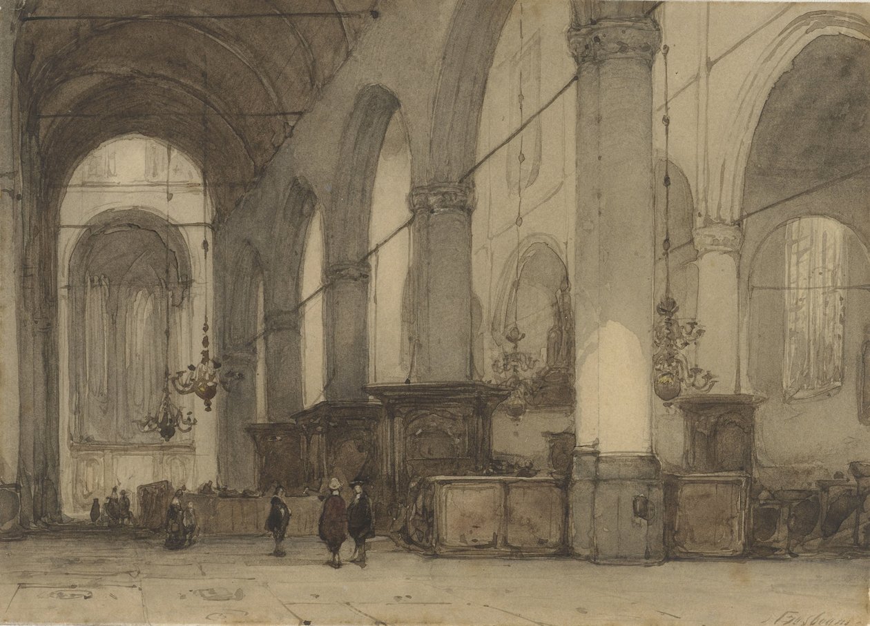 Interno di una chiesa da Johannes Bosboom