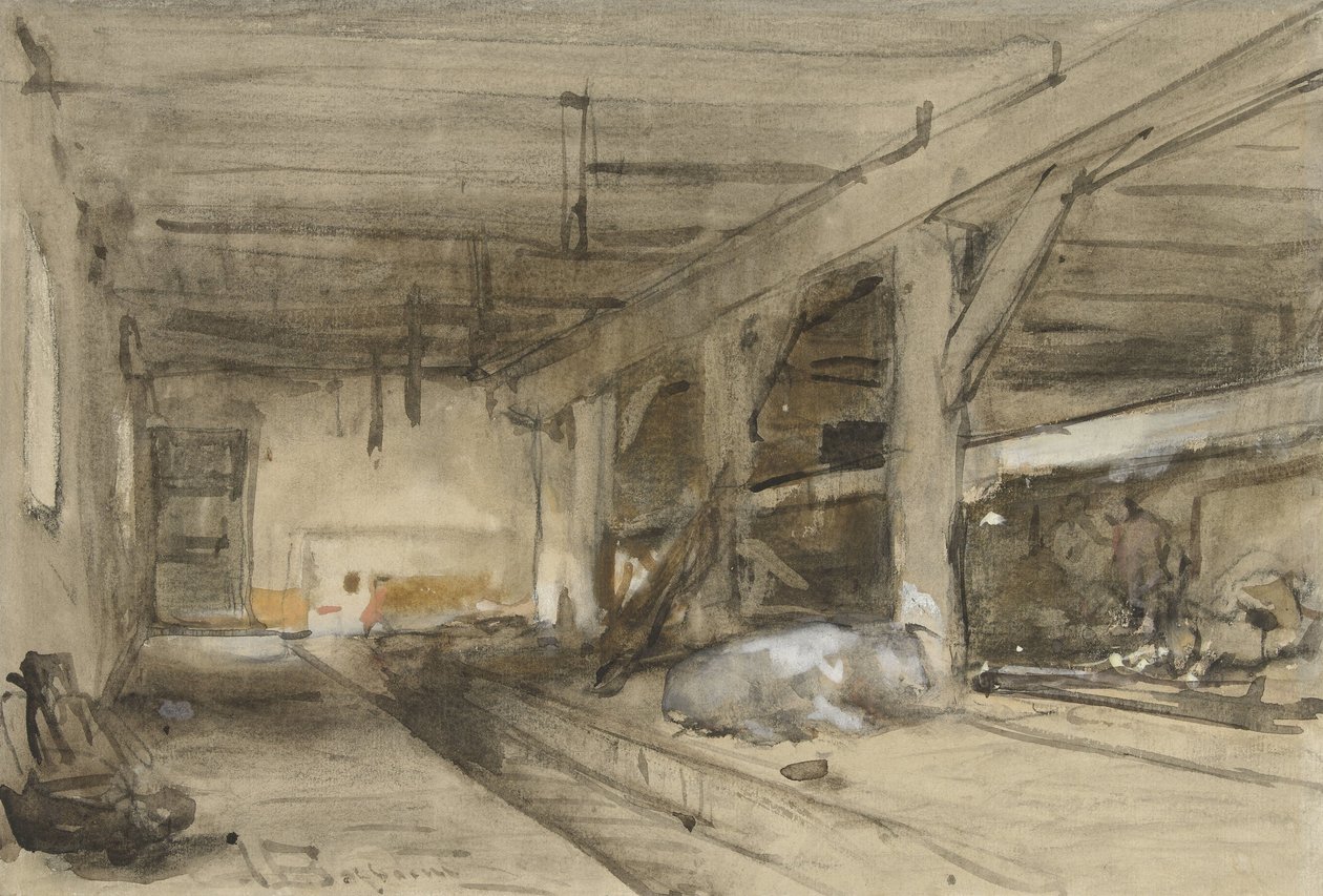 Interno di una stalla da Johannes Bosboom