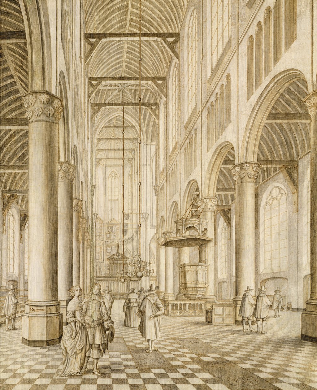 Interno della Nuova Chiesa, Delft da Johannes Coebermans