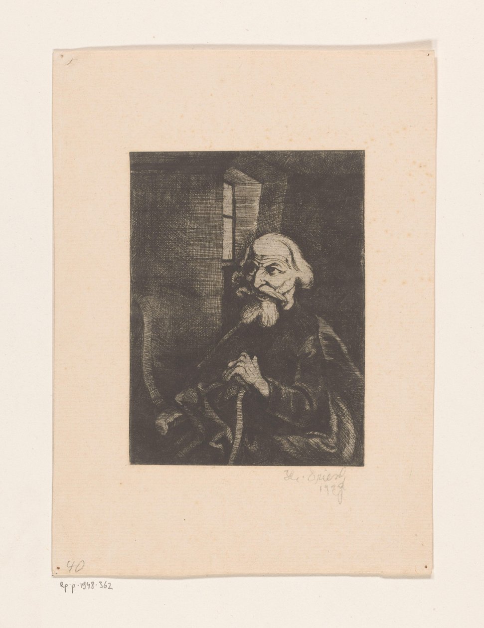 Vecchio seduto da Johannes Driesch (signed by artist)