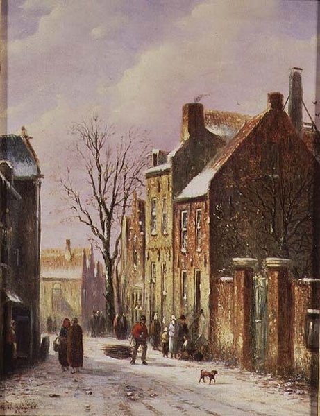 Scena di strada invernale da Johannes Franciscus Spohler