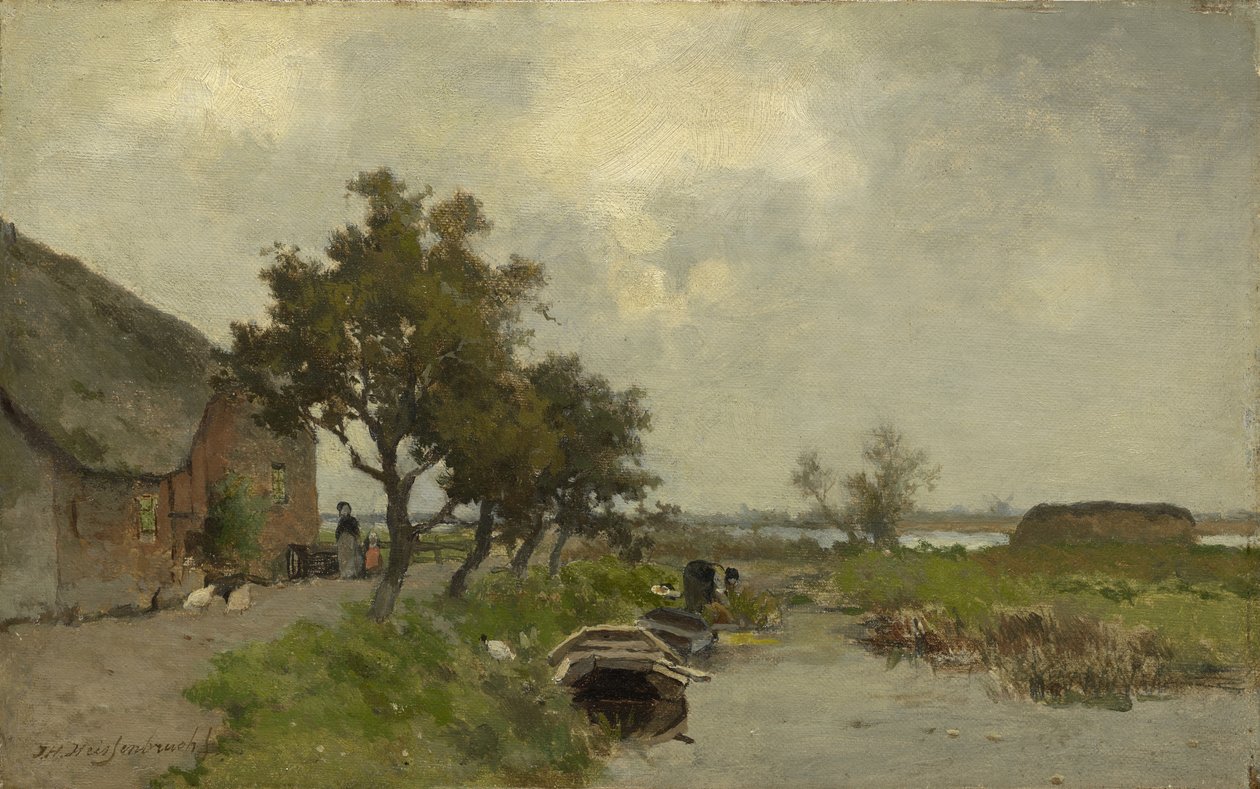 Lavare i vestiti, c.1850-80 da Johannes Hendrik Weissenbruch