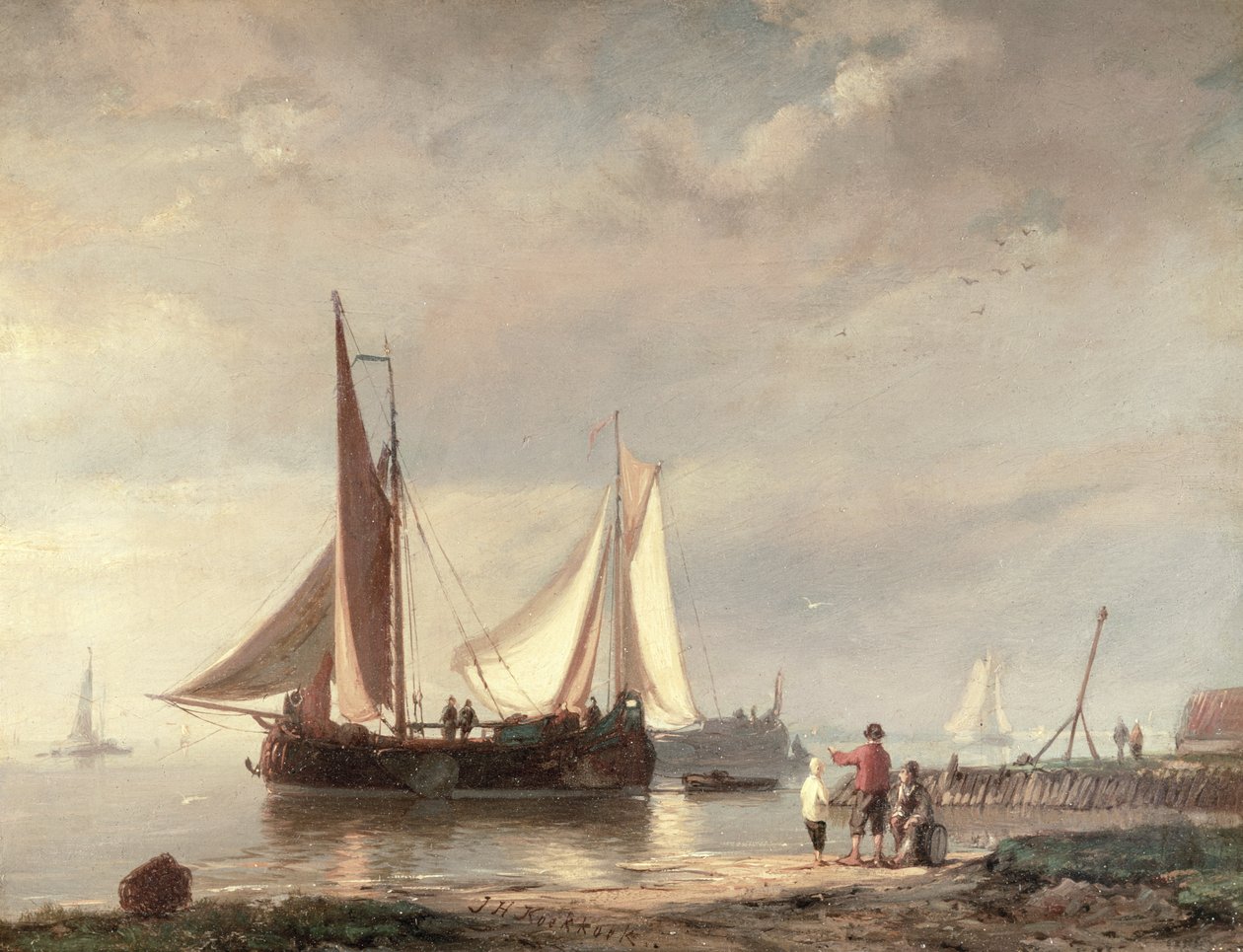Scena del porto da Johannes Hermann Barend Koekkoek