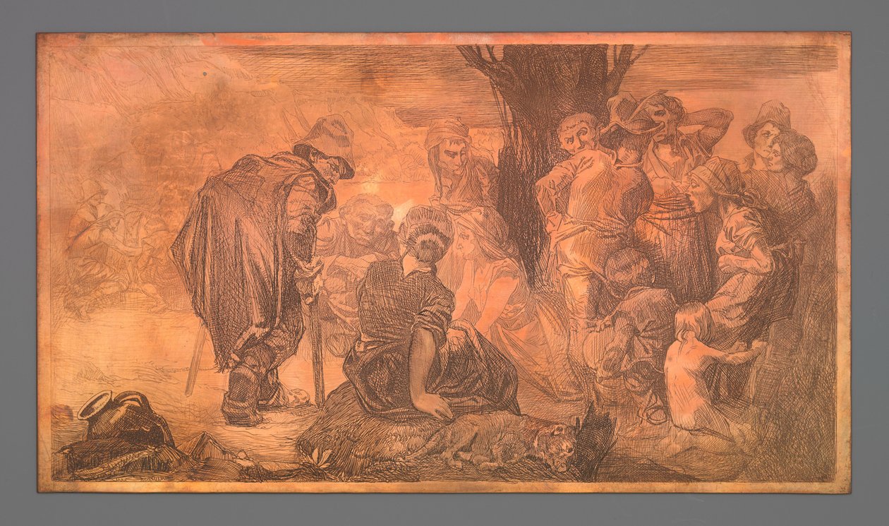 Gruppo di uomini e donne vicino a un albero da Johannes Josephus Aarts